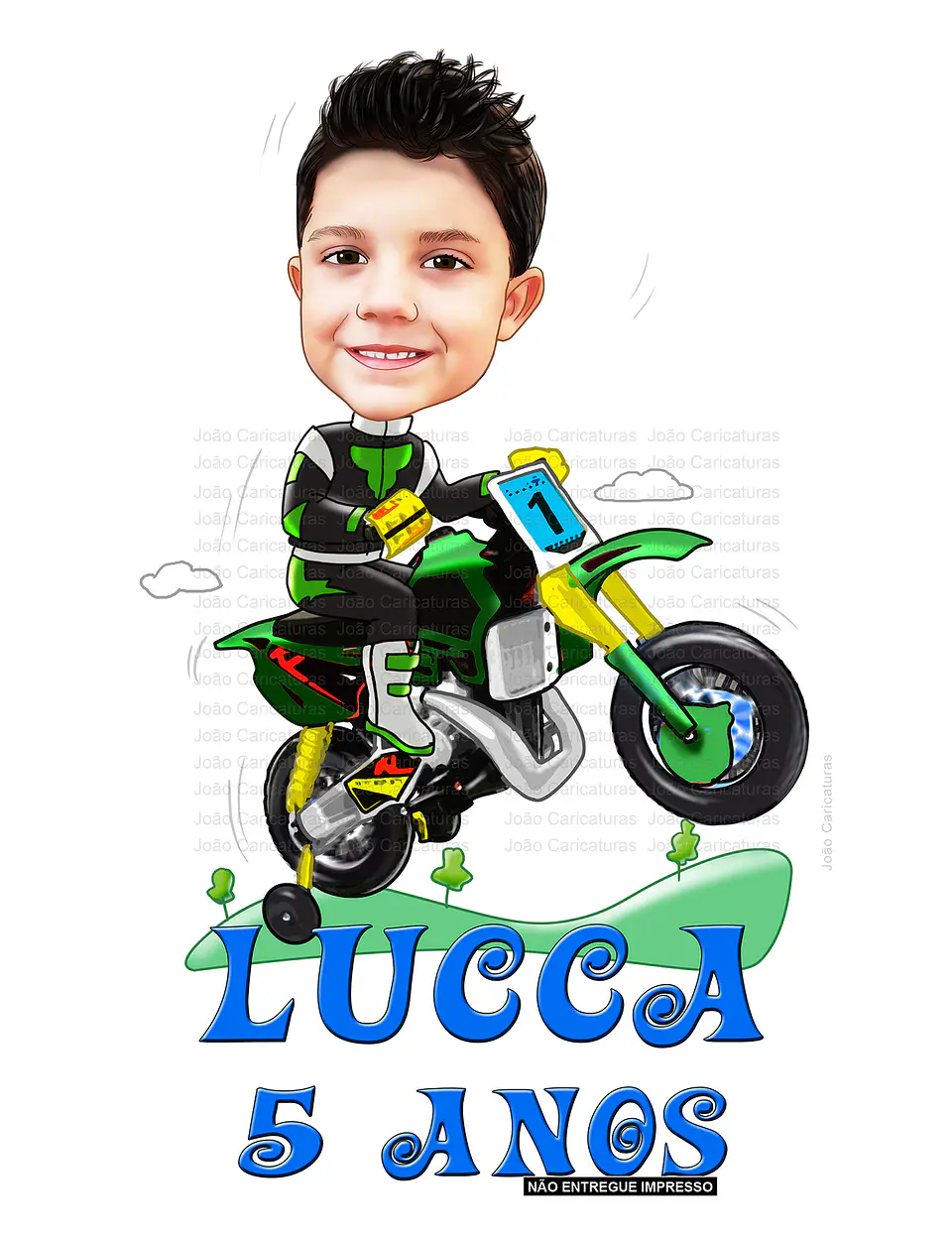 Caricatura aniversário criança filho neto sobrinho  moto motoquinha bebê motoqueiro camisa time galinha bebê garoto filho menino pat animal estimação 3 4 5 6 7 8 9 10 anos 1