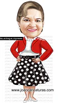 Caricatura mulher Aniversariante festa estilo anos 50 60 70 80 vestido bolinha amarelinha sra idosa velha guarda caricatura desenho letras letreiro moda vestimenta - Thumbnail 3