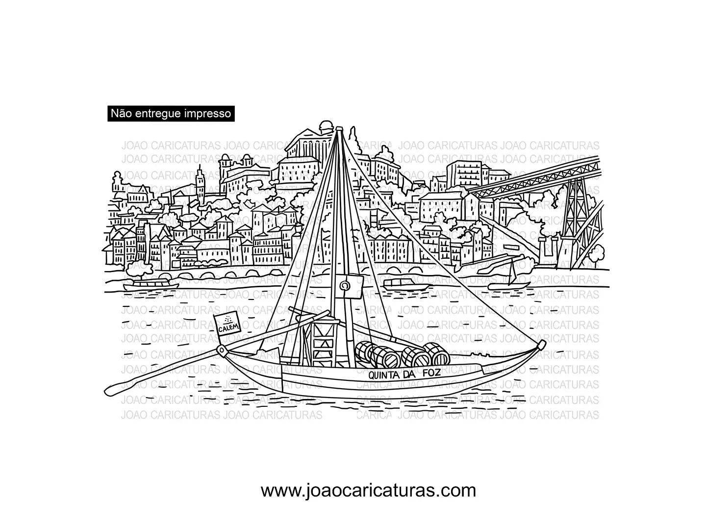 Desenho a traço da cidade o Porto Portugal 1