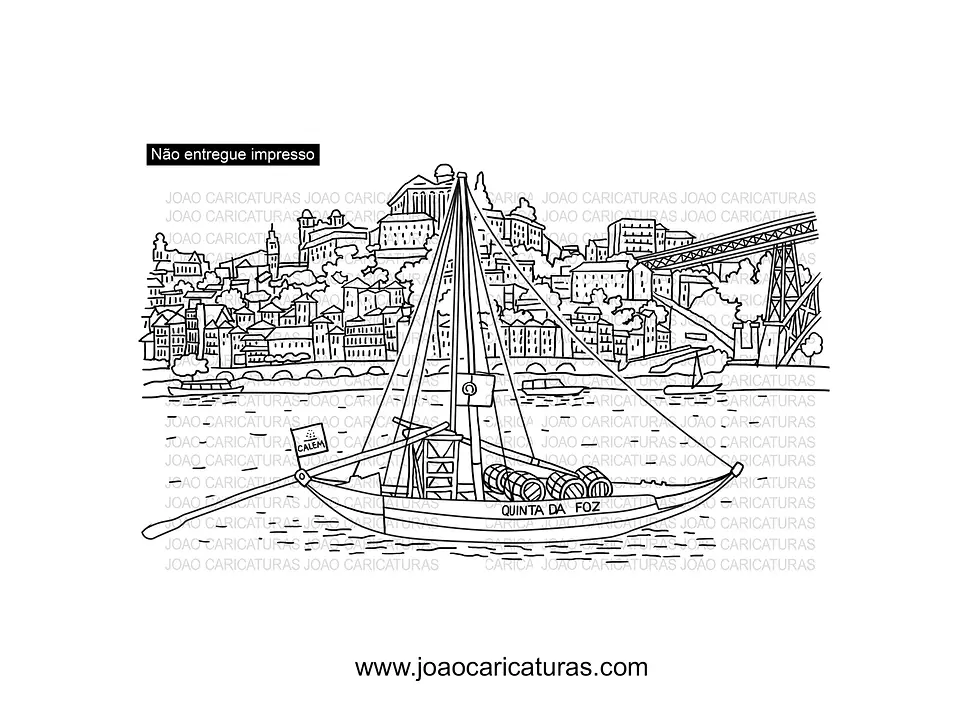 Desenho a traço da cidade o Porto Portugal 1