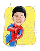  Caricatura digital  super herói homem aranha, spider, teia, escalando,pendurado - Thumbnail 3
