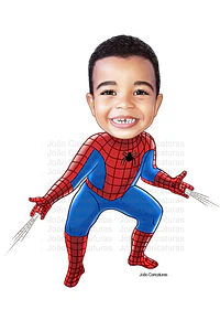  Caricatura digital  super herói homem aranha, spider, teia, escalando,pendurado
