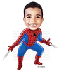  Caricatura digital  super herói homem aranha, spider, teia, escalando,pendurado - Thumbnail 4