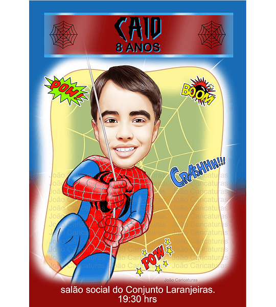  Caricatura digital  super herói homem aranha, spider, teia, escalando,pendurado