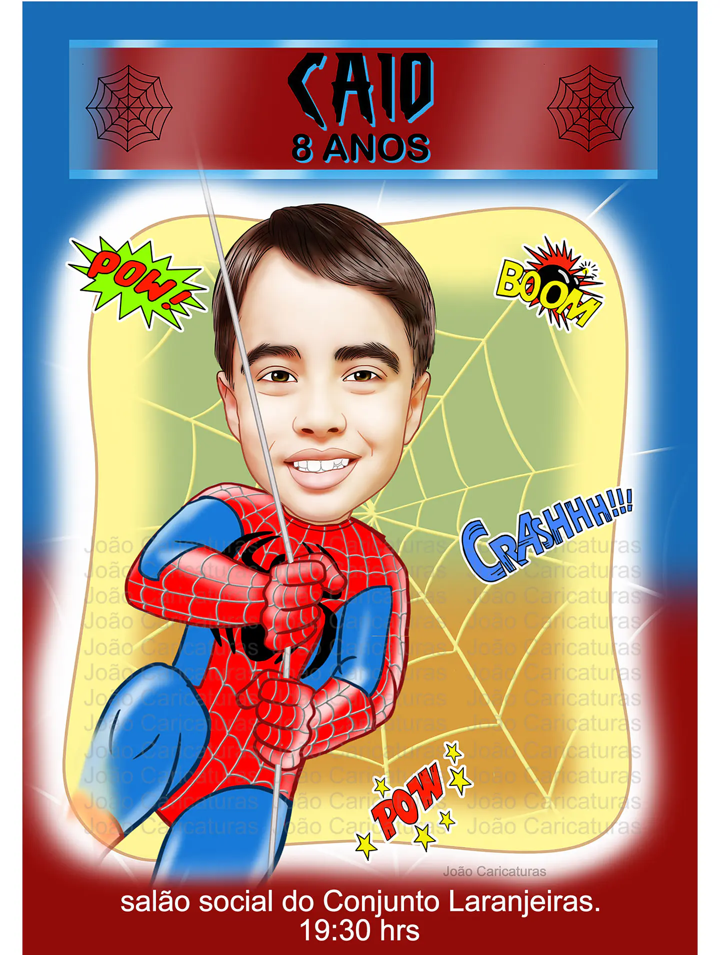  Caricatura digital  super herói homem aranha, spider, teia, escalando,pendurado 6