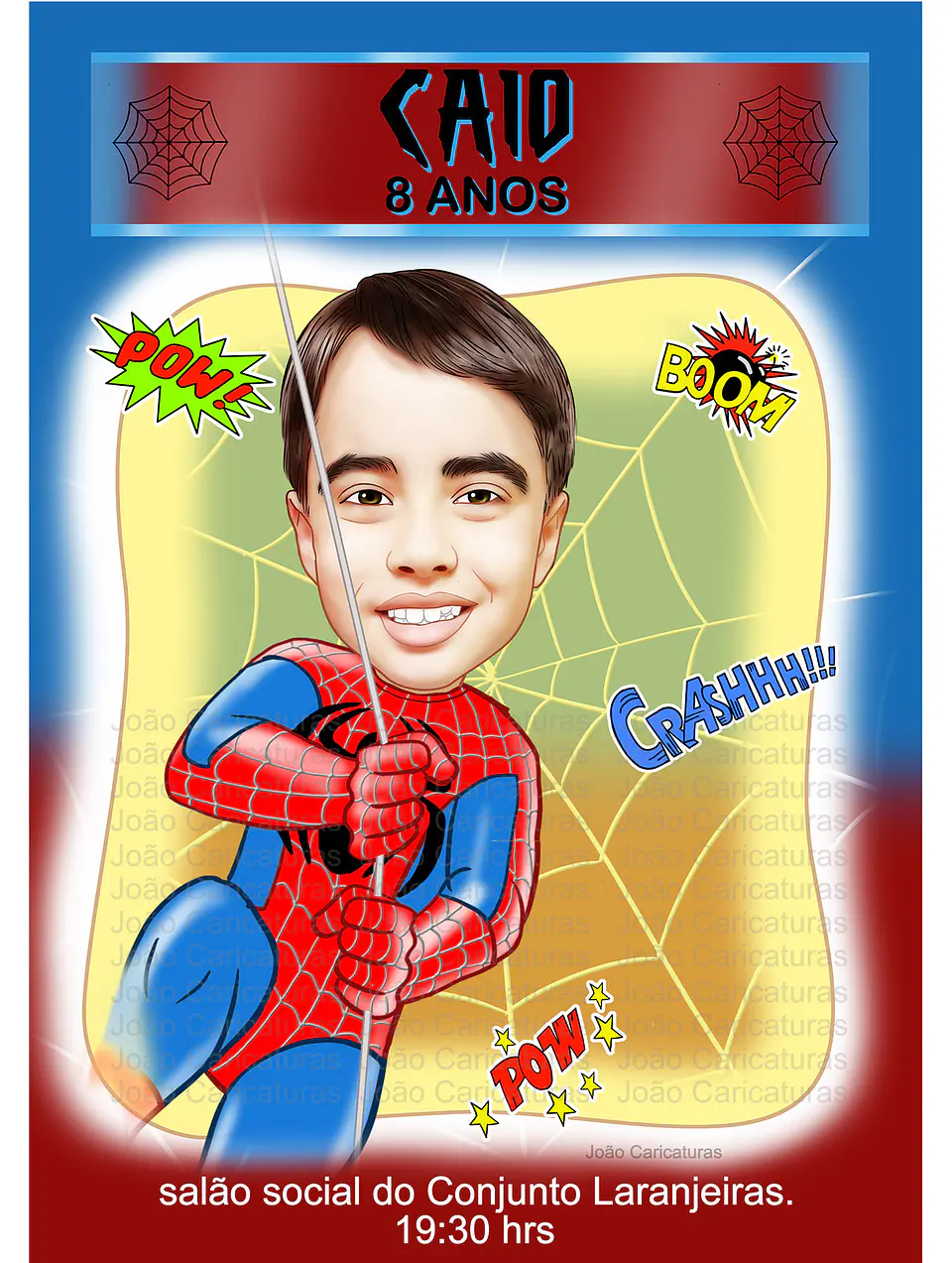  Caricatura digital  super herói homem aranha, spider, teia, escalando,pendurado 6