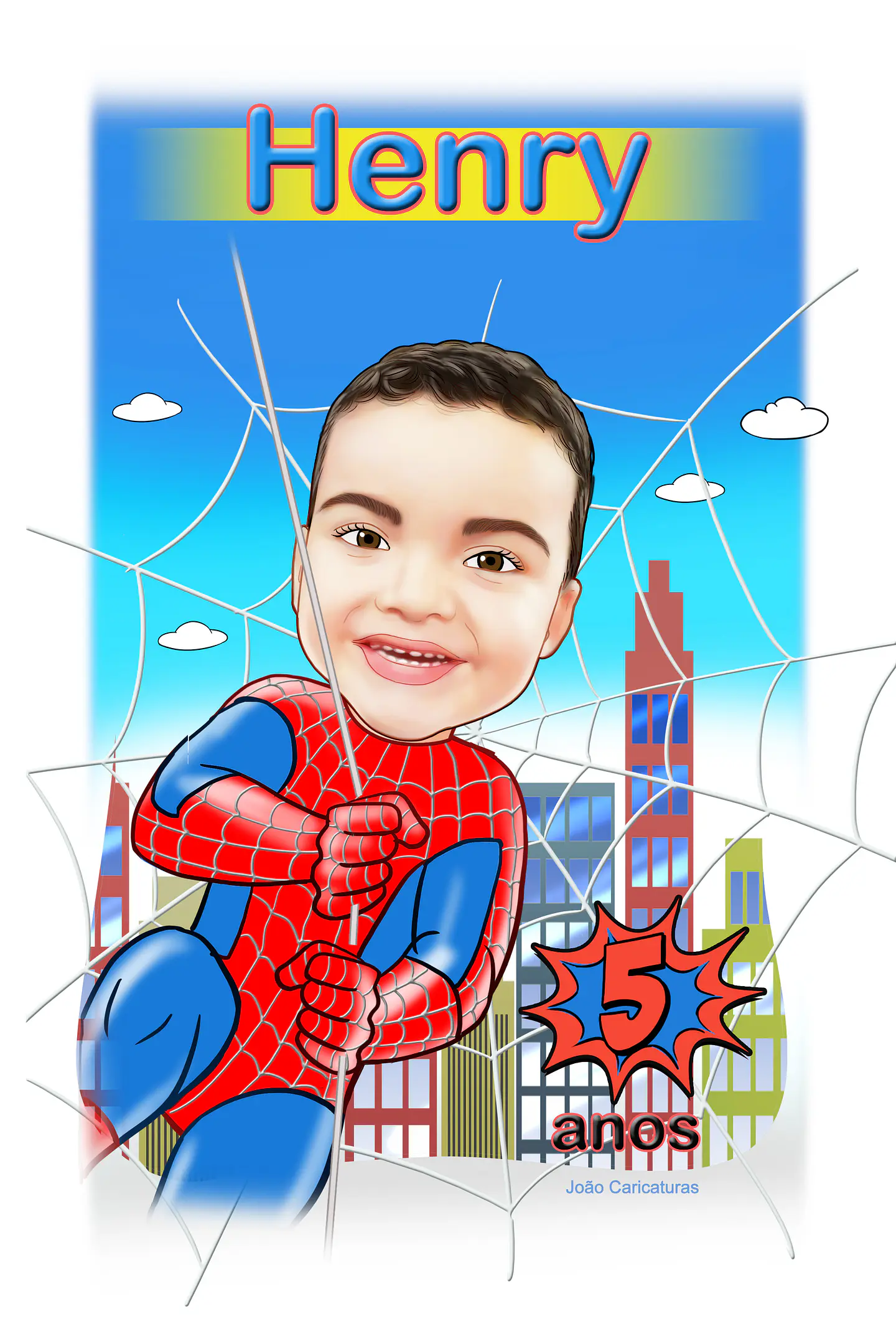  Caricatura digital  super herói homem aranha, spider, teia, escalando,pendurado 1