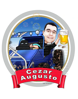 caricatura digital aniversariante dirigindo carro trilha, carro aranha, gaiola, off road, jipe, quadriciclo, dirigindo, pilotando