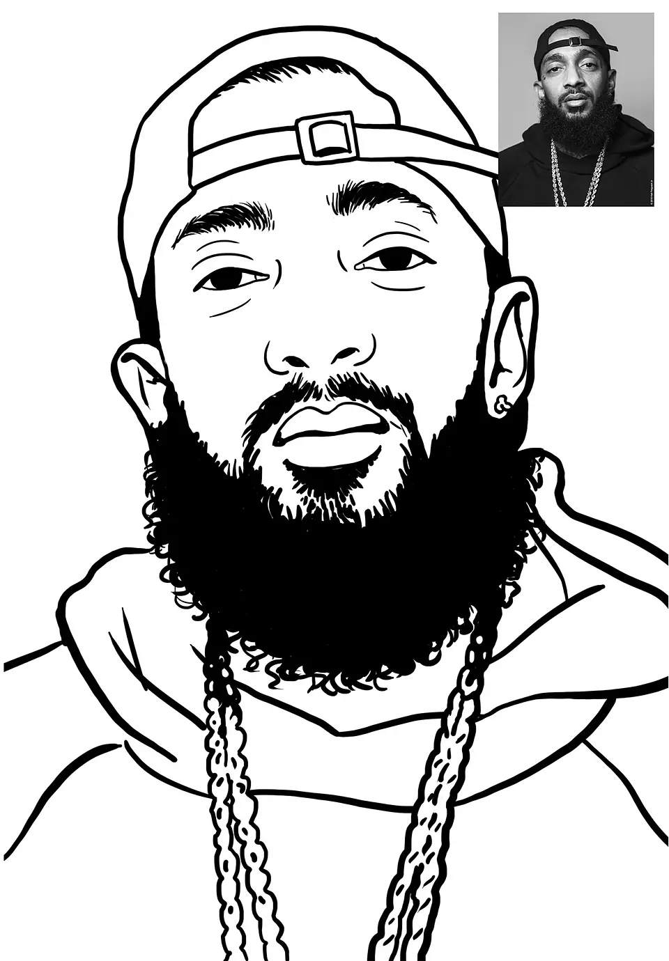 Caricatura de rosto em traço preto e branco, face pessoas  1