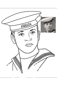 Caricatura de rosto em traço preto e branco, face pessoas 