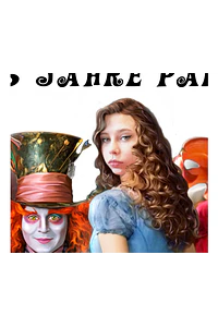 Caricatura personalizada de aniversário 15 anos, banner Boas vindas( 1,8m altura enviado p o cliente imprimir), debutante, Alice no país das Maravilhas, Johnny Deep, chapeleiro maluco, rainha, coelho