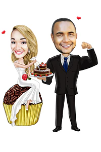 Caricaturas  casamento, casal embarcando,noivo sentado, avião, notebook, lua de mel, noiva laçada corda, moderna, puxando gravata, parecida, alterofilista, felizes, musculoso, noiva no colo confeitera