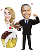 Caricaturas  casamento, casal embarcando,noivo sentado, avião, notebook, lua de mel, noiva laçada corda, moderna, puxando gravata, parecida, alterofilista, felizes, musculoso, noiva no colo confeitera - Thumbnail 5