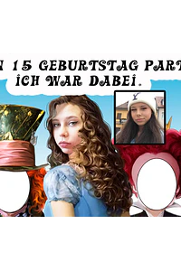 Caricatura personalizada de aniversário 15 anos, banner Boas vindas( 1,8m altura enviado p o cliente imprimir), debutante, Alice no país das Maravilhas, Johnny Deep, chapeleiro maluco, rainha, coelho