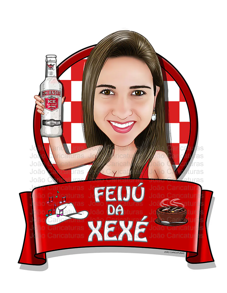 Caricatura Digital Personalizada Mulher Tema Boteco | Convite de Aniversário e Lembrancinhas 5