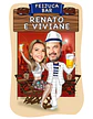 Caricatura convite Digital -Tema boteco duplo, casal, pandeiro, roda samba, pagode, musica ao vivo, banda, ambiente bar, barzinho, casa show,apaixonados,aniversário, convite duplo, - Thumbnail 2