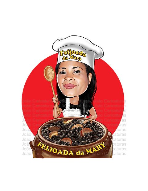 Caricatura  logo digital mulher rosto normal e bonito convite e lembrancinhas aniversário logomarca restaurante cozinheira oficina mecânico personagem ilhama