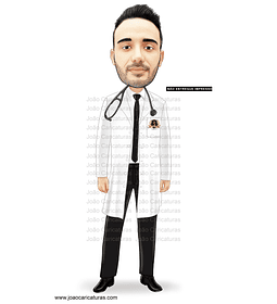 Caricaturas digitais homem rapaz desenho, Fomandos universitários diplomados formados formatura Médico medicina