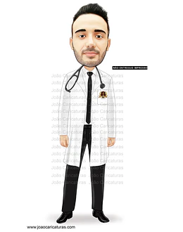 Caricaturas digitais homem rapaz desenho, Fomandos universitários diplomados formados formatura Médico medicina