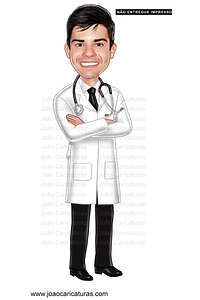 Caricaturas digitais homem rapaz desenho, Fomandos universitários diplomados formados formatura Médico medicina