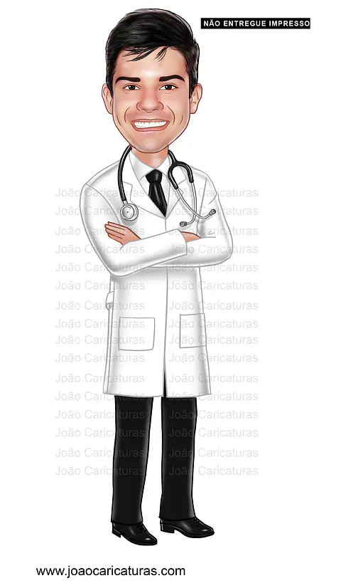 Caricaturas digitais homem rapaz desenho, Fomandos universitários diplomados formados formatura Médico medicina