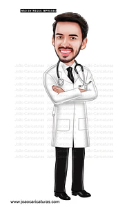 Caricaturas digitais homem rapaz desenho, Fomandos universitários diplomados formados formatura Médico medicina