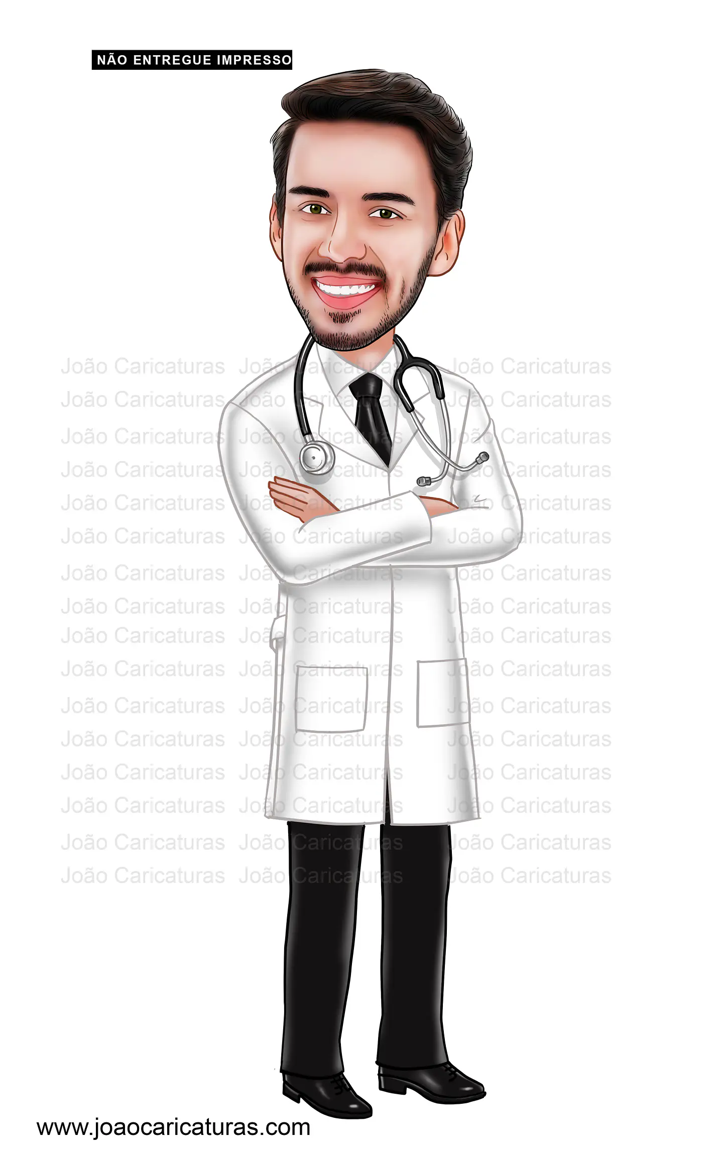 Caricaturas digitais homem rapaz desenho, Fomandos universitários diplomados formados formatura Médico medicina 3