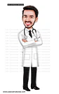 Caricaturas digitais homem rapaz desenho, Fomandos universitários diplomados formados formatura Médico medicina - Thumbnail 3