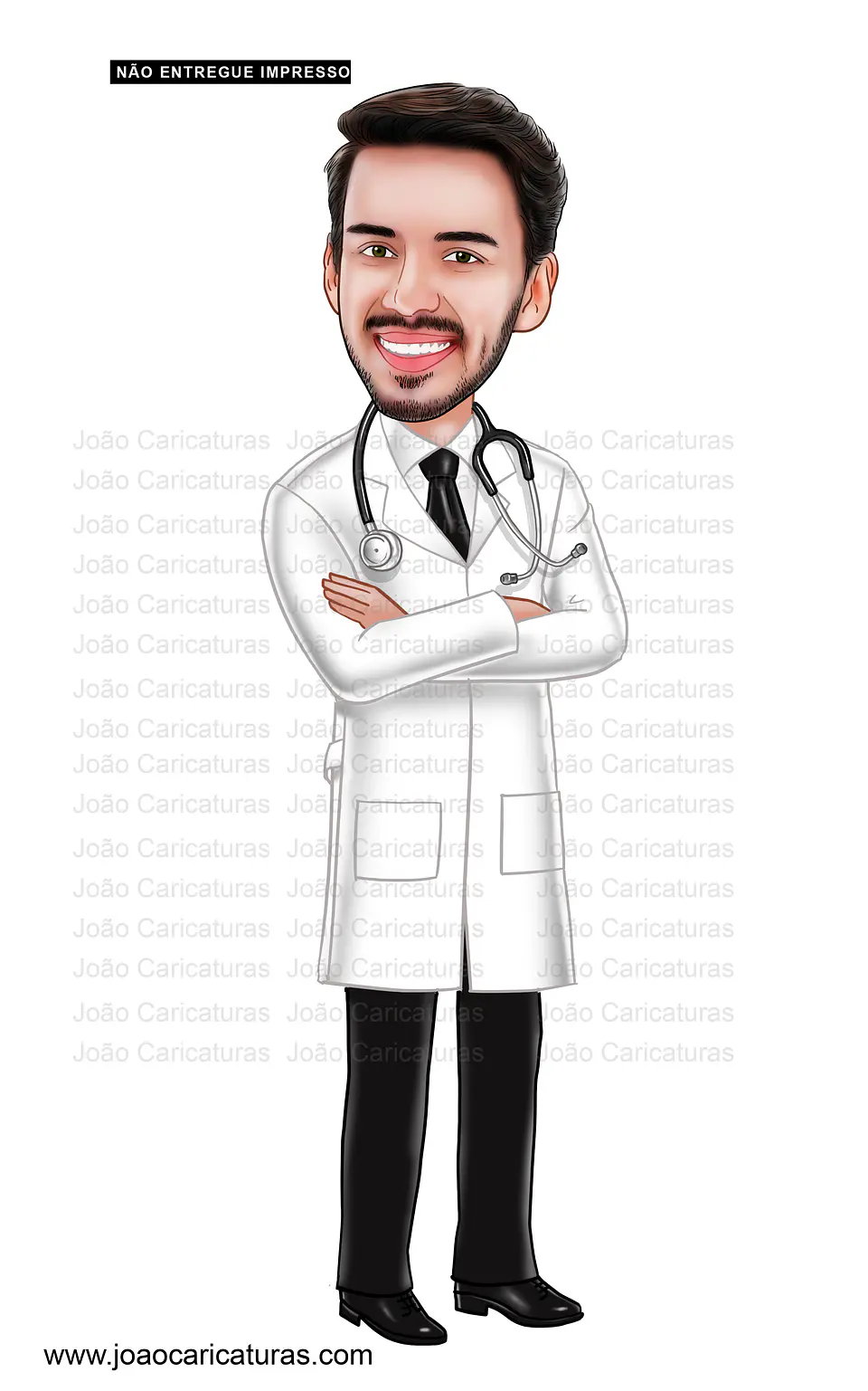 Caricaturas digitais homem rapaz desenho, Fomandos universitários diplomados formados formatura Médico medicina 3