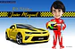 Caricatura Infantil Piloto de Corrida com Camaro AmareloCaricatura Infantil Piloto de Corrida com Camaro Amarelo - Thumbnail 1