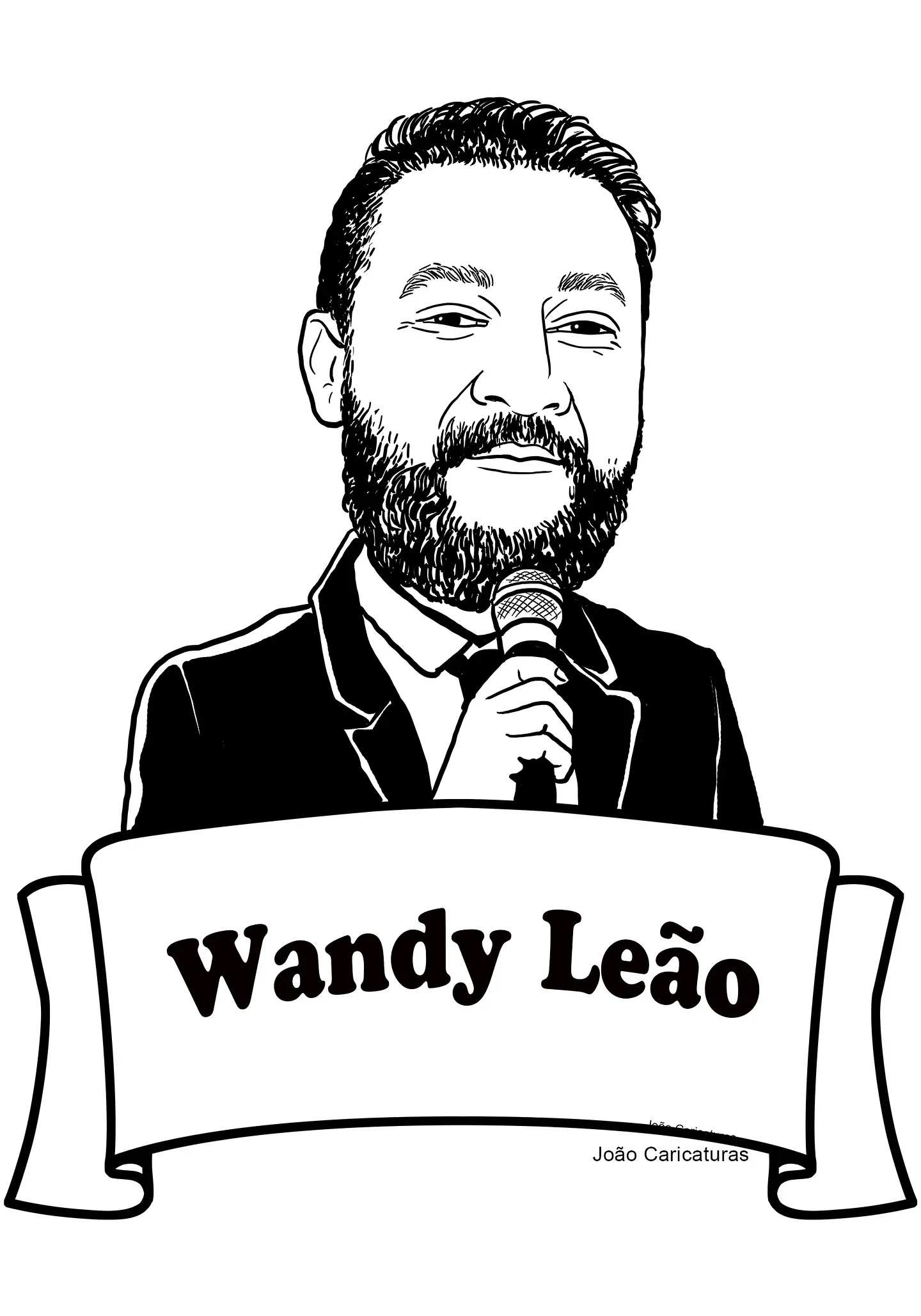 Caricatura Personalizada Masculina em Estilo HQ e Traço Vetorizado 1