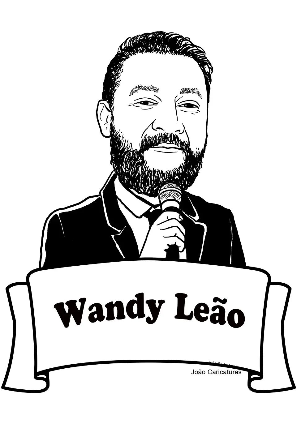 Caricatura Personalizada Masculina em Estilo HQ e Traço Vetorizado 1