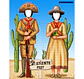 Lindo desenho, enviado por email,  para imprimir, Banner EuFui, casal nordestino, lampião, Maria Bonita, cangaceiro, rei do cangaço, espingarda, chapéu de couro, cactos, sertão, espingarda  - Thumbnail 1
