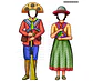 Desenho, enviado por email,  para imprimir, Banner EuFui, casal nordestino, lampião, Maria Bonita, cangaceiro, rei do cangaço, espingarda, chapéu de couro, cactos, sertão, cordel, folclore  - Thumbnail 2