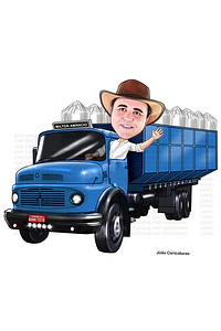 Caricatura de Motorista de Caminhão – Presente Criativo para Homem