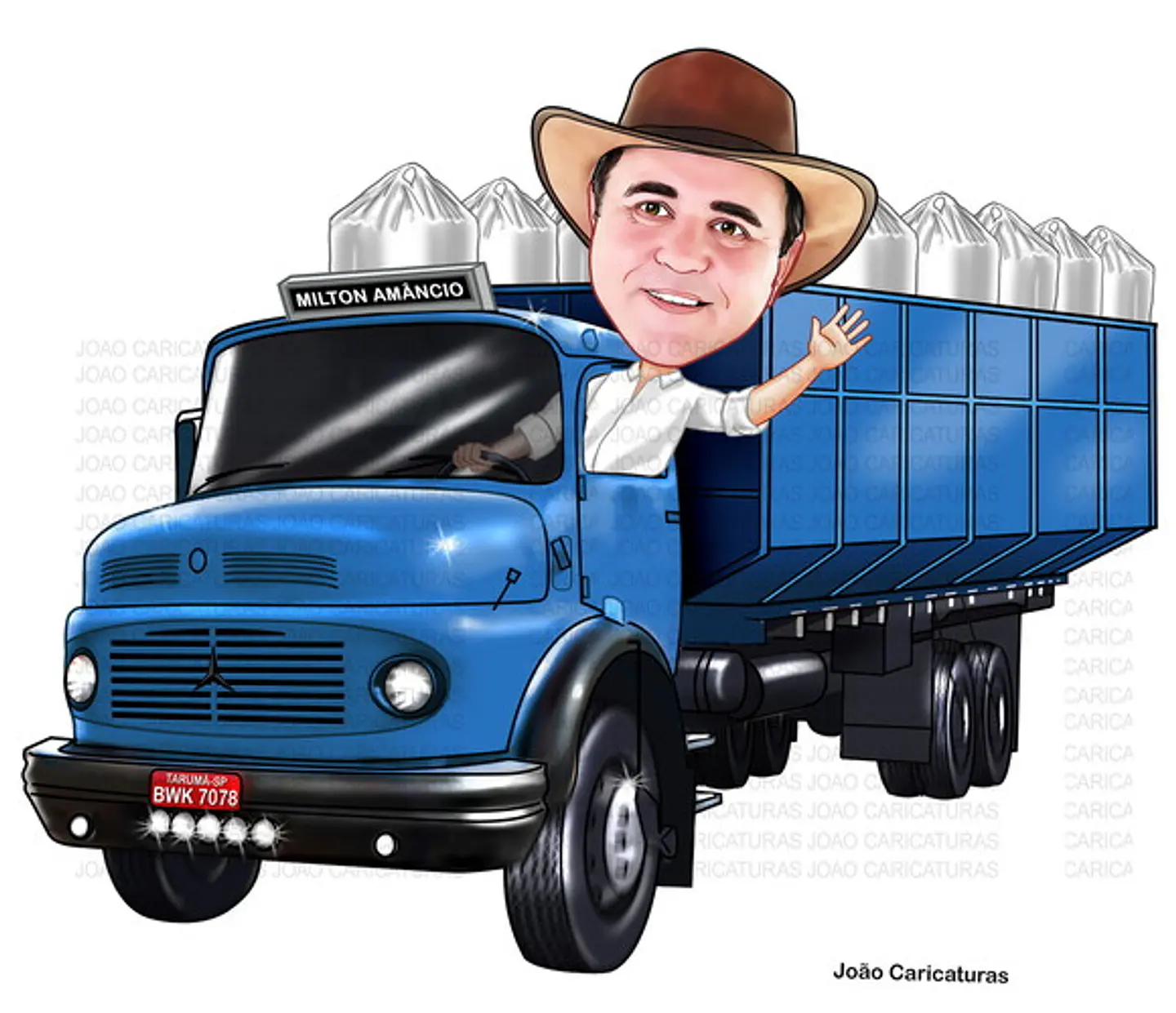 Caricatura de Motorista de Caminhão – Presente Criativo para Homem 4