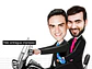 Caricatura casamento gay com moto, casal, dirigindo, noivo, marido, bodas, motoqueiro,lua de mel, - Thumbnail 2