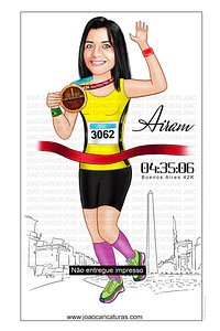 Caricatura de Maratonista Personalizada | Corredor, Atleta e Esportista
