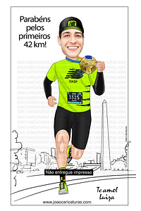 Caricatura de Maratonista Personalizada | Corredor, Atleta e Esportista