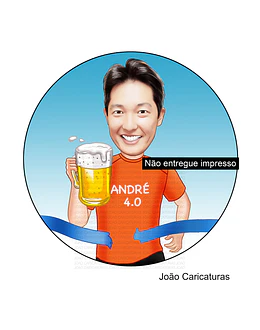 Caricatura Maratonista esportista corredor mundial atleta veloz competidor maratona ganhador numero um campeão - COPY