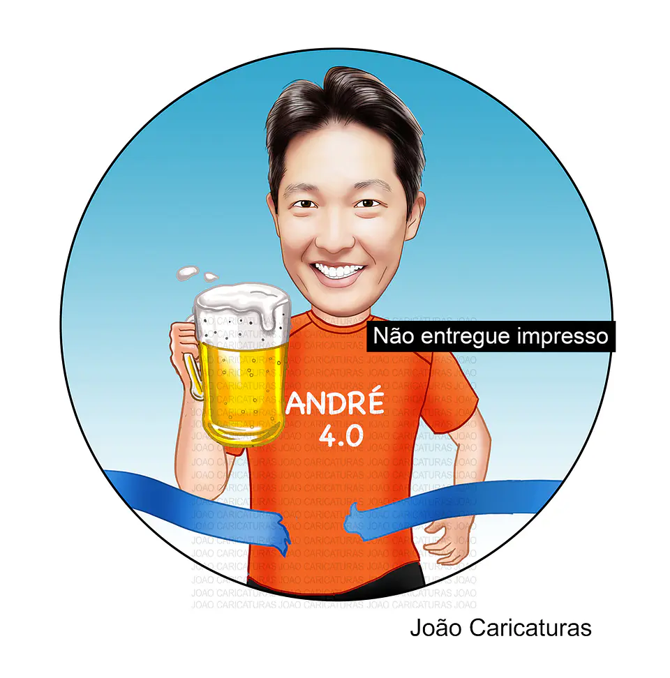 Caricatura Maratonista esportista corredor mundial atleta veloz competidor maratona ganhador numero um campeão - COPY 1