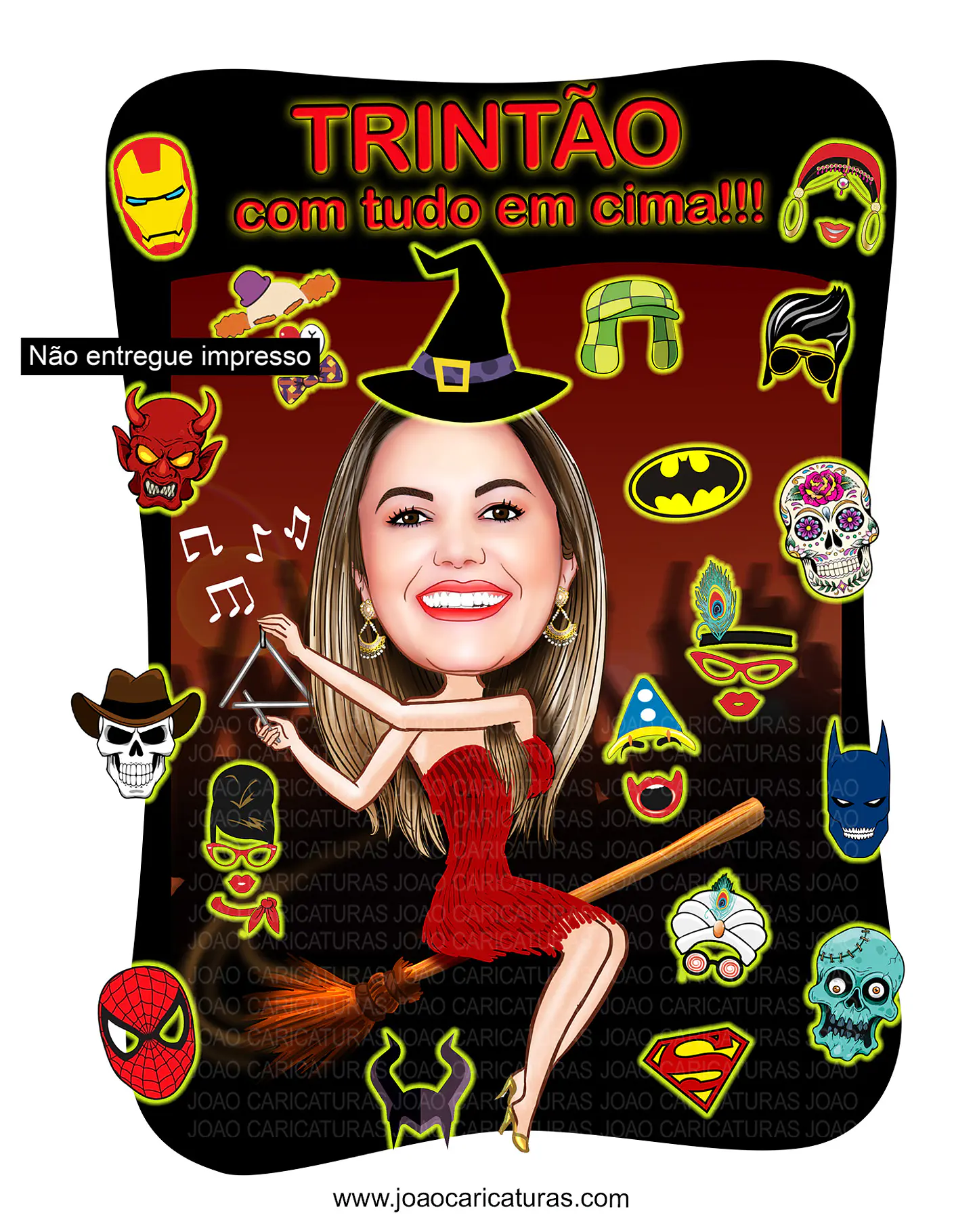 Caricatura Feiticeira Personalizada para Aniversário 3