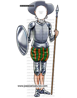 Desenho para banner eu fui caricatura Dom Quixote e Sancho Pança, arquivo em alta resolução enviado por email p impressão em grandes tamanhos