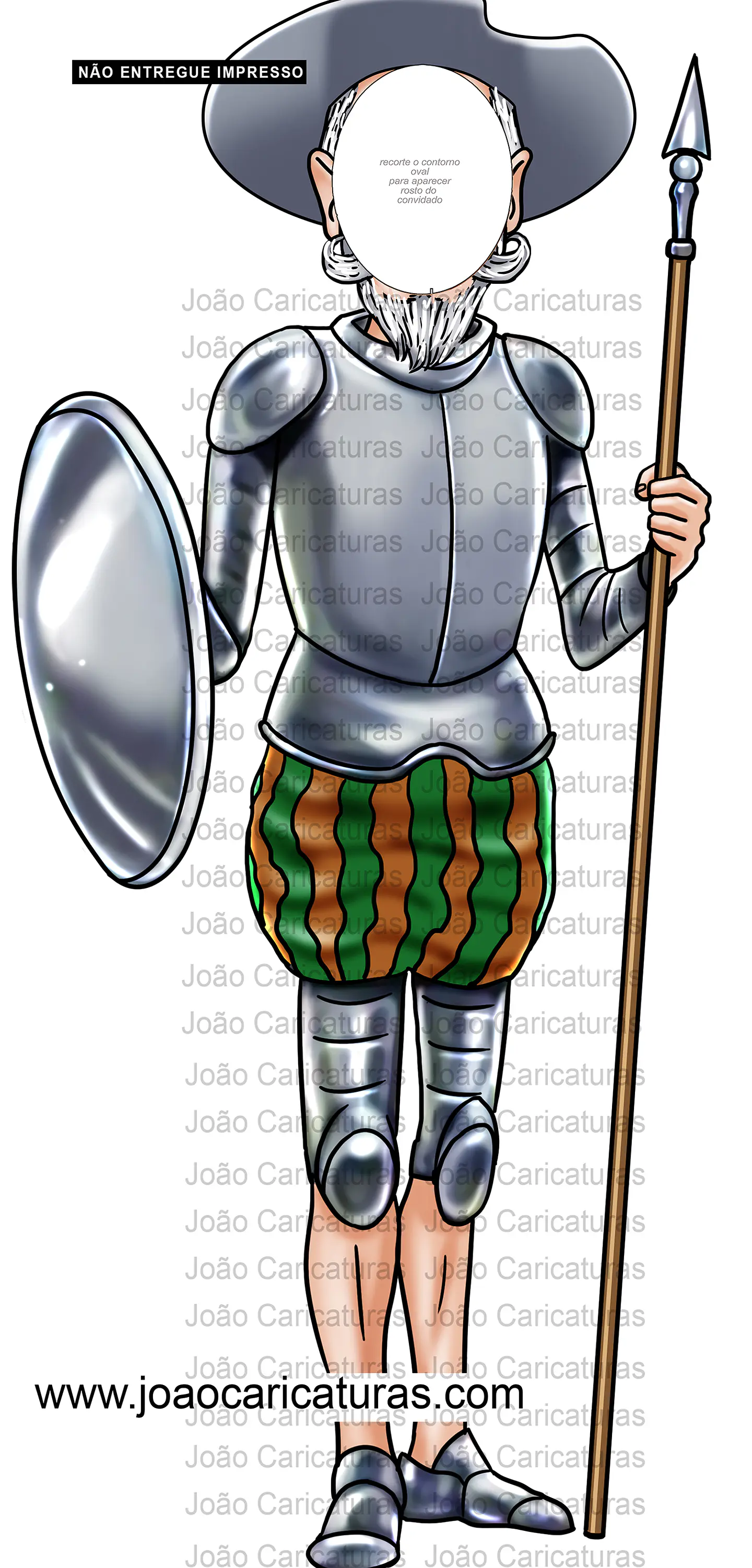 Desenho para banner eu fui caricatura Dom Quixote e Sancho Pança, arquivo em alta resolução enviado por email p impressão em grandes tamanhos 1