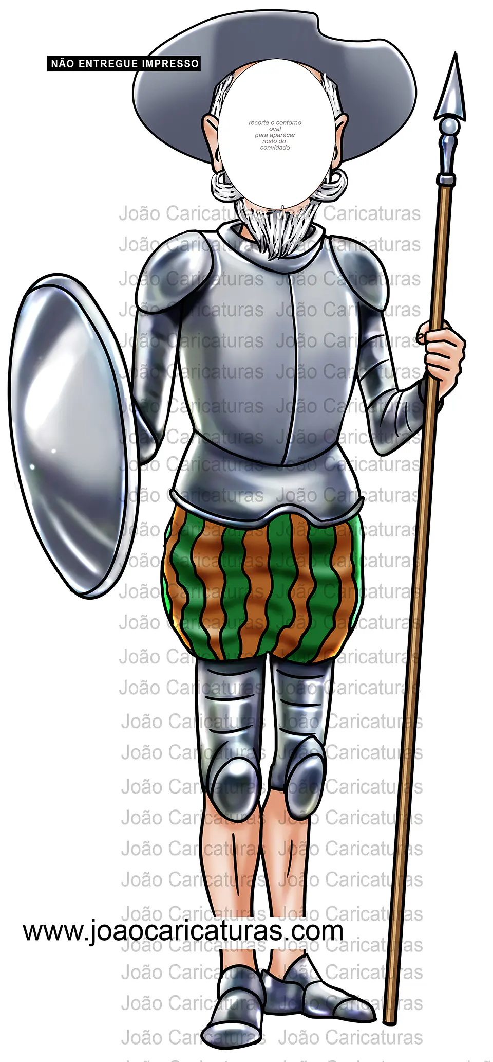 Desenho para banner eu fui caricatura Dom Quixote e Sancho Pança, arquivo em alta resolução enviado por email p impressão em grandes tamanhos 1