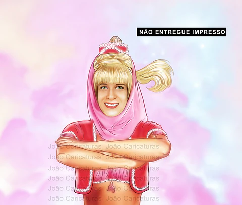 Caricatura imitando "Jeanni é um gênio", Gênio da garrafa