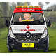 Desenho de um carro SAMU, ambulância, para o cliente imprimir banner grande vazado, e tirar fotos das crianças no volante