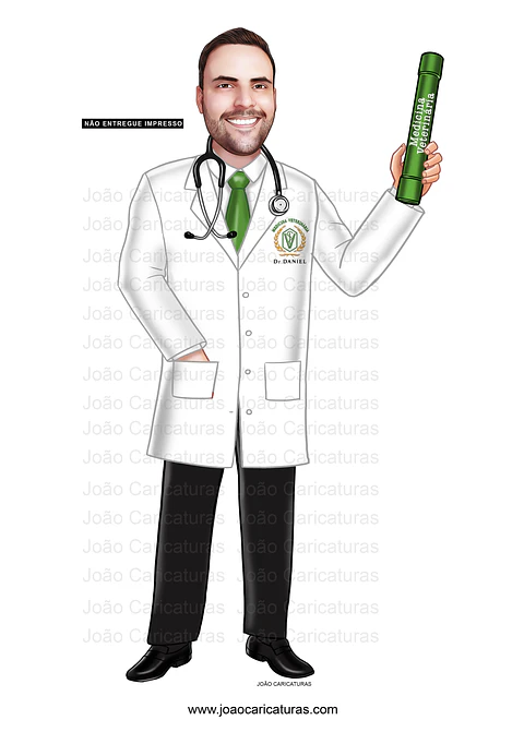 Caricaturas formando Veterinário, certificado, desenho rosto idêntico, universitário, formatura, diplomado