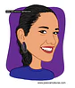 Caricatura rosto estilo cores chapadas, divertida, alegre, decorativa, melhor, viva, desenho rosto funcionários, empresa, avatar, para camiseta,  - Thumbnail 1