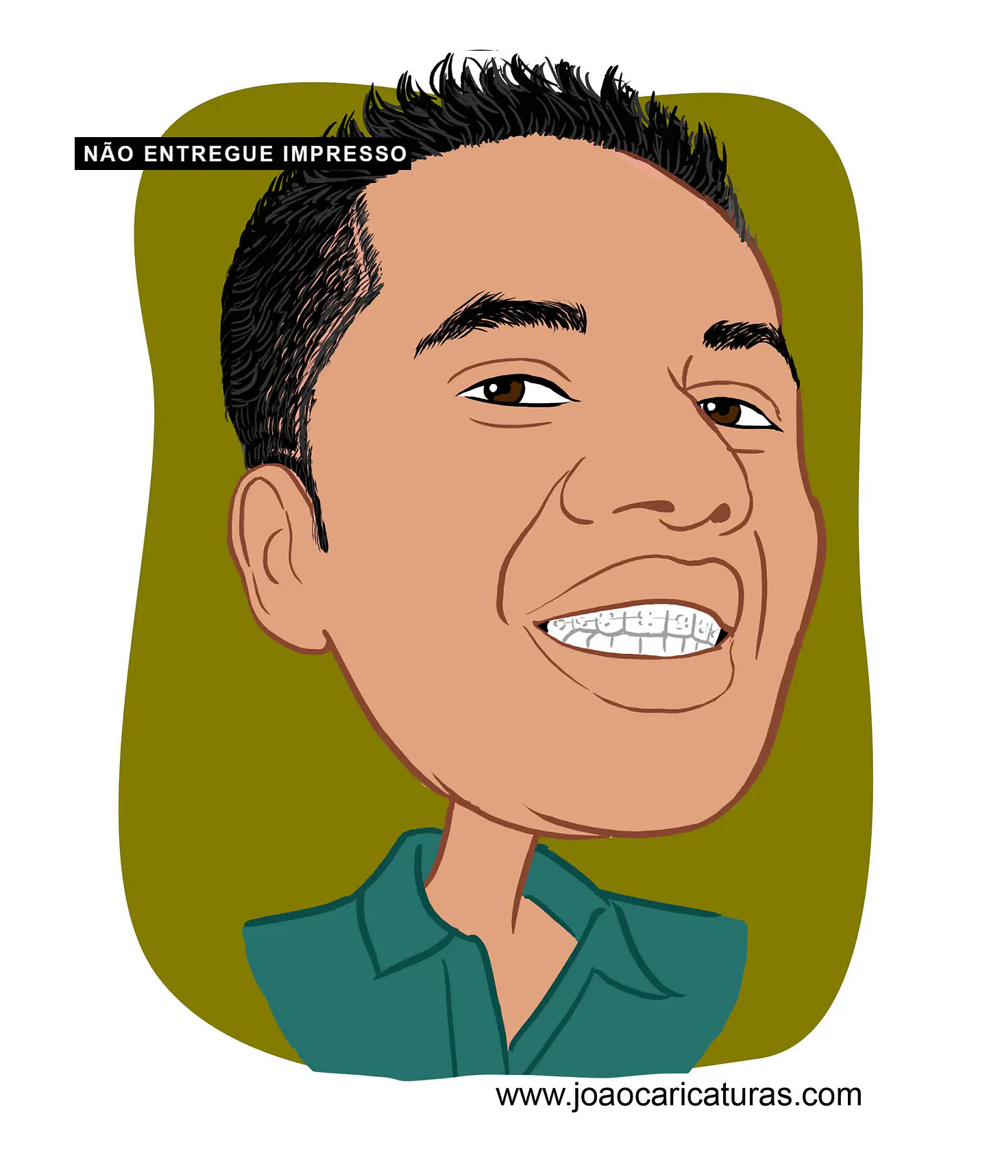 Caricatura rosto estilo cores chapadas, divertida, alegre, decorativa, melhor, viva, desenho rosto funcionários, empresa, avatar, para camiseta,  11